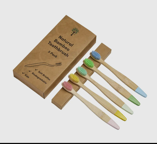 Bamboo Toothbrushes Kids Pack of 5