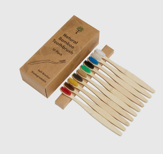 Bamboo Toothbrushes Adult Pack of 10
