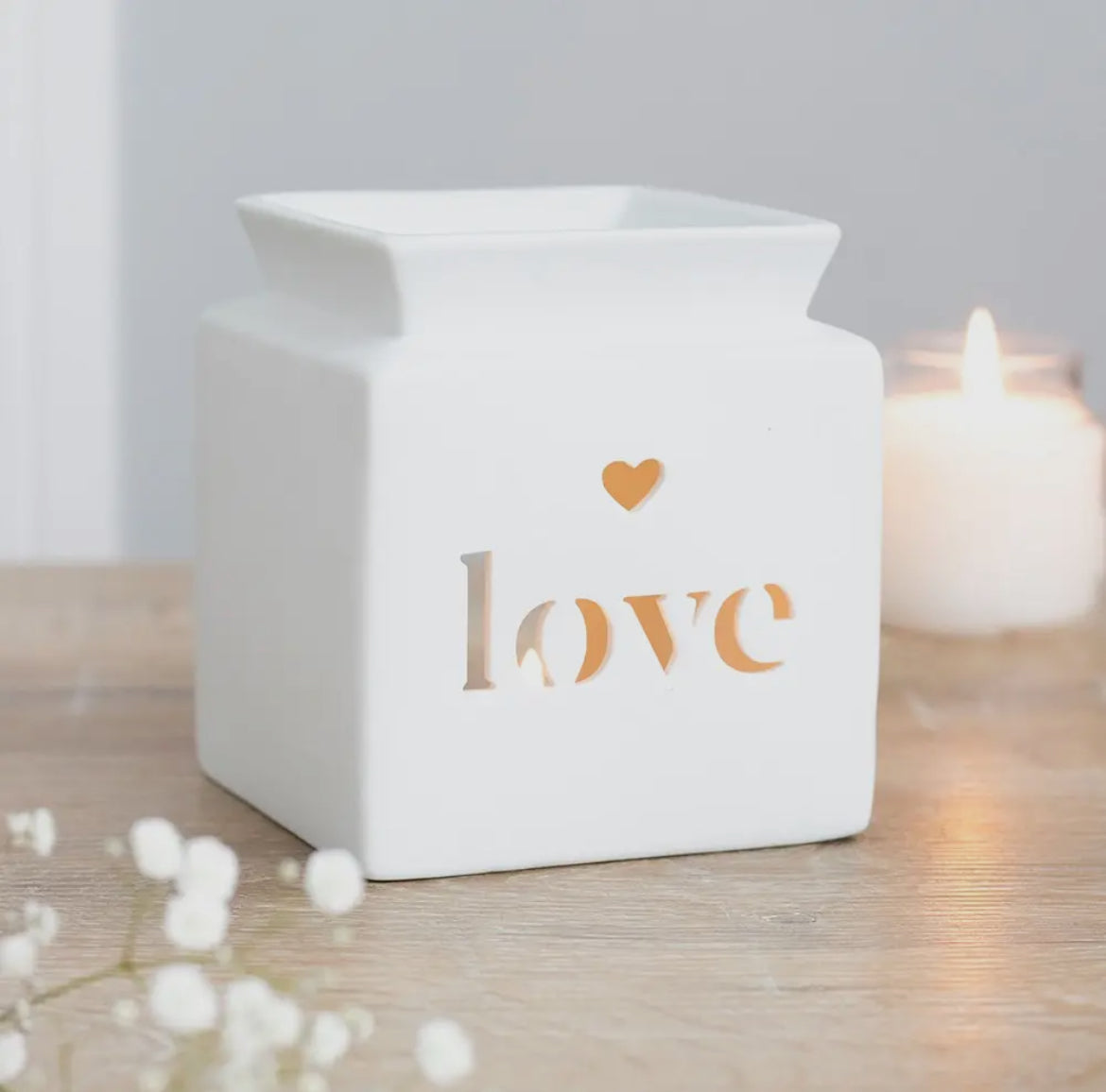 White Love Oil and Wax Melt Burner