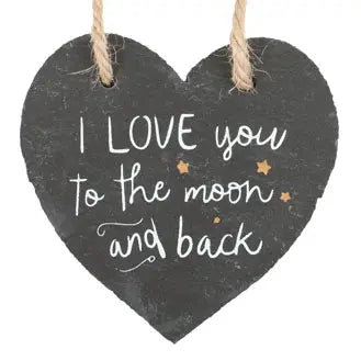 Moon and Back Slate Sign