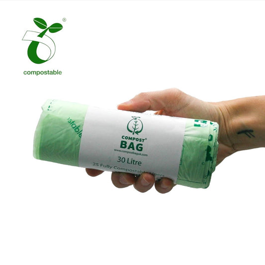 Compostable Biodegradable Bin Liners - 30 Litre (25 Bags)